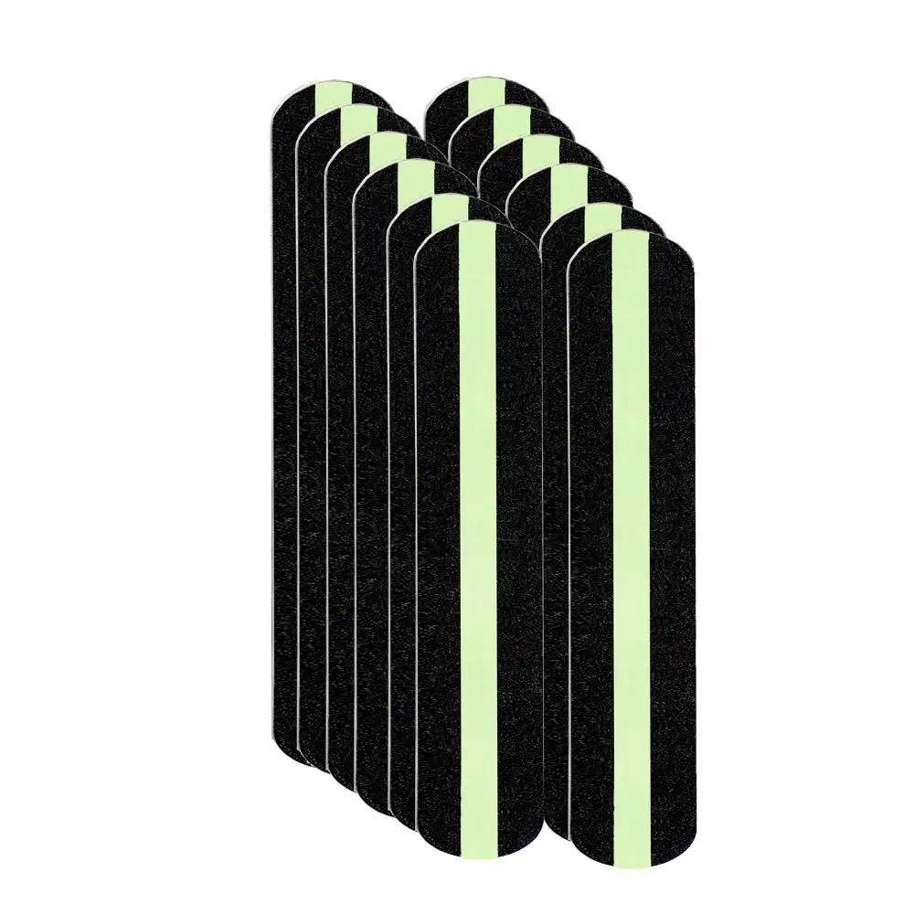 8Pcs Tire Tread Texture Stair Tread Anti-Slip Tape Waterproof Luminous Stair Tread Tape Durable Strong Adhesive