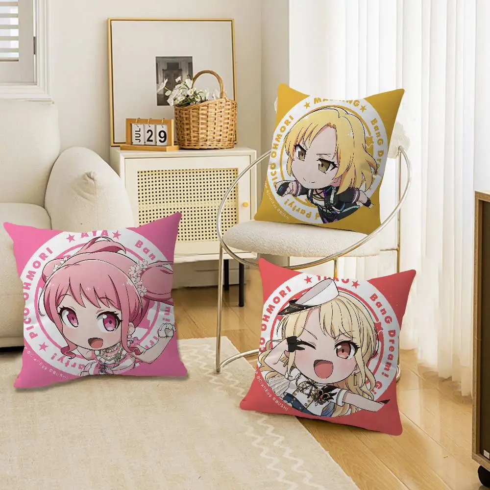 B-Bang-Dream Band Anime Cushion Cover Polyester Sofa Cushions Decorative Throw Pillows Home Decoration Pillowcover