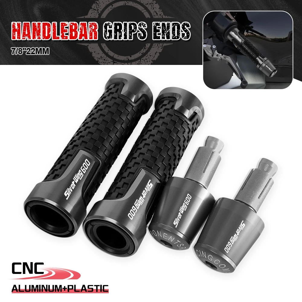 FOR HONDA SILVER WING 600 2001 2002 2003 2004 2005 2014 Motorcycle Accessories handlebar Grips CNC Aluminum Handle Bar Ends Plug