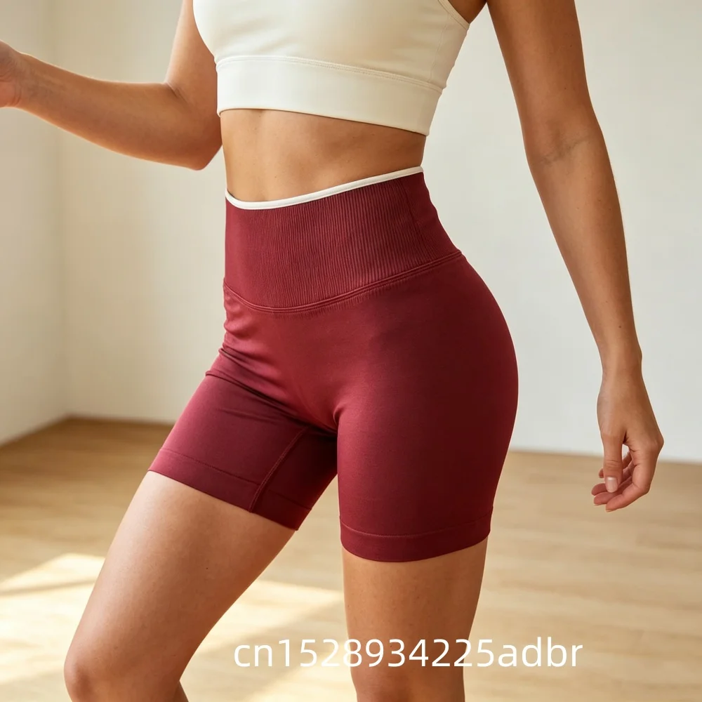 shorts-femininos-de-ginastica-e-fitness-cintura-alta-estilo-ciclista-para-corrida-yoga-e-treino-com-efeito-empina-bumbum-sem-costura-e-justos