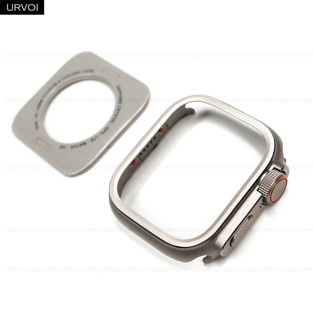 URVOI Case for Apple Watch Ultra 2 1 series 10 9 8 7 6 5 4 SE metal cover hard bumper for iWatch full protector black 46mm 49mm