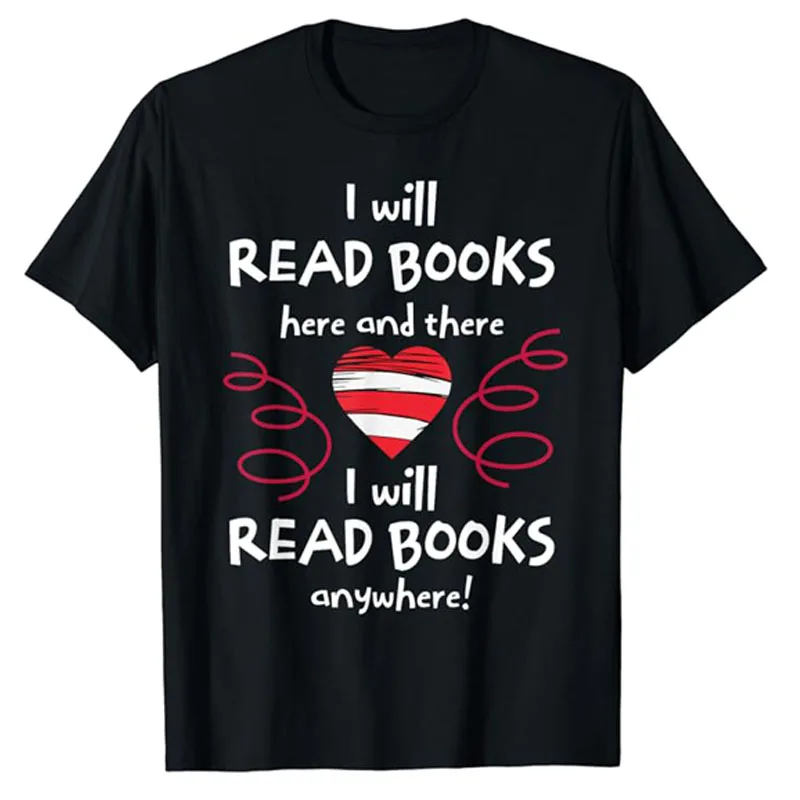 I Heart Books. Book Lovers. Readers. Read More Books T-Shirt Librarians Teachers Students Clothes Letters Printed Saying Tee Top