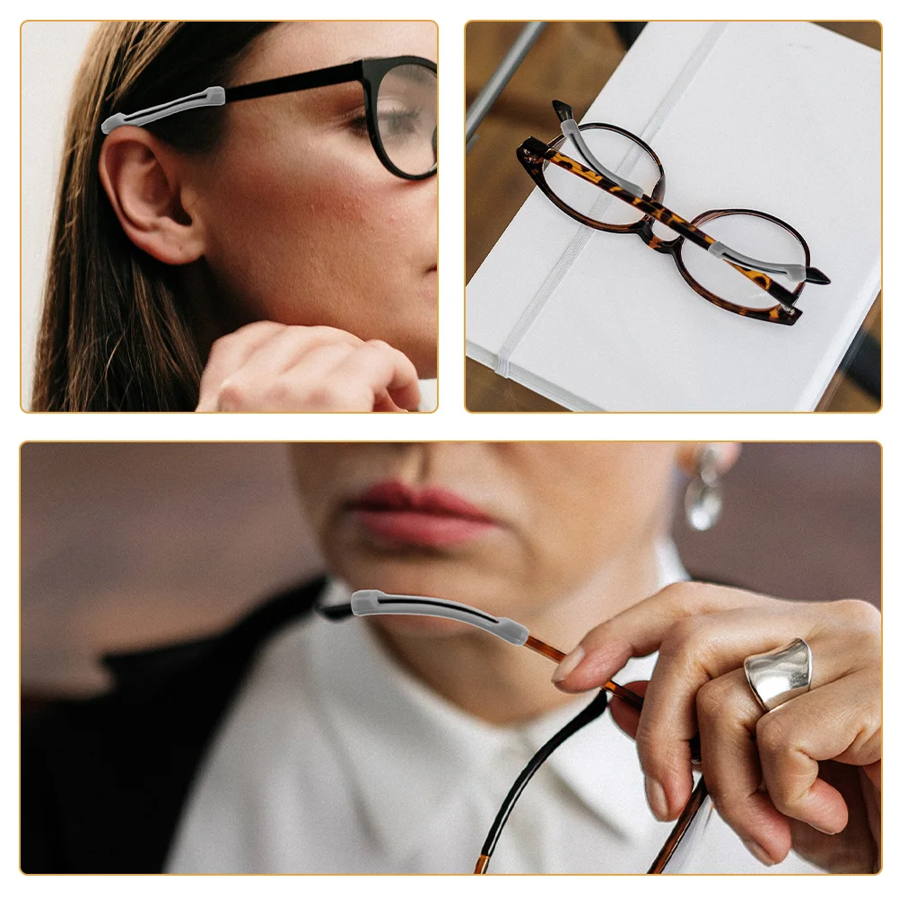 

10pcs 5 Pairs Glasses Leg Covers Silicone Eyeglass Ear Grips Non-Slip Anti-Skid Glasses Retainer For Daily Sports Use Eyeglass