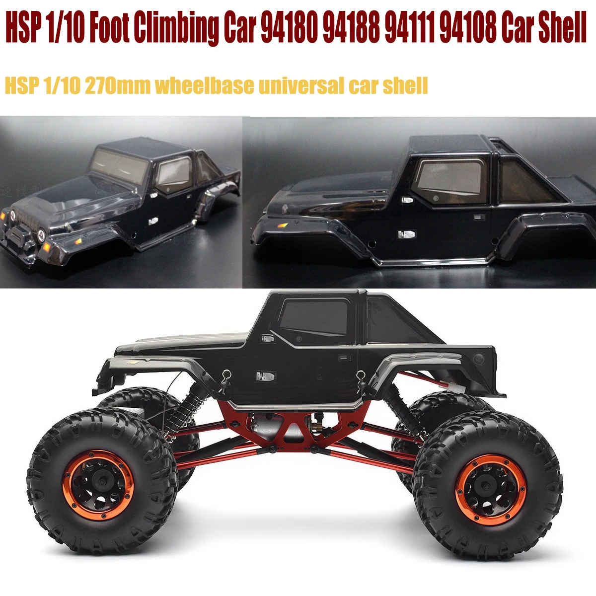 1: Top 10 Foot Car Shells Climbing Car Shells HSP Unlimited 94180 Car Shells Suitable for Wrangler HSP 94188 94111 94108 94180
