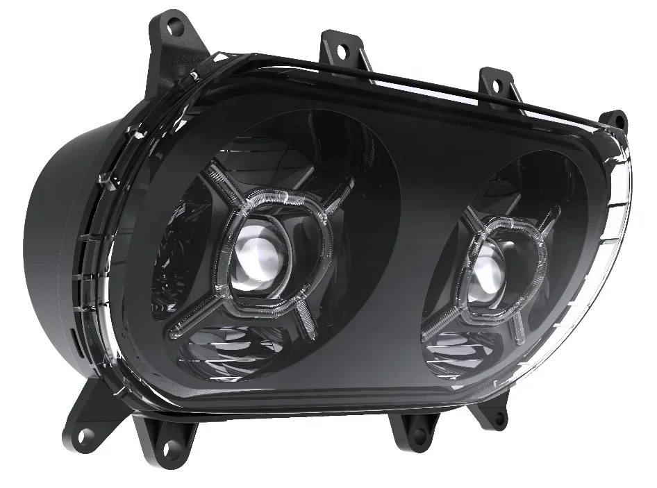 motorcycle accessories DRL headlight with X shape halo for harley Road Glide