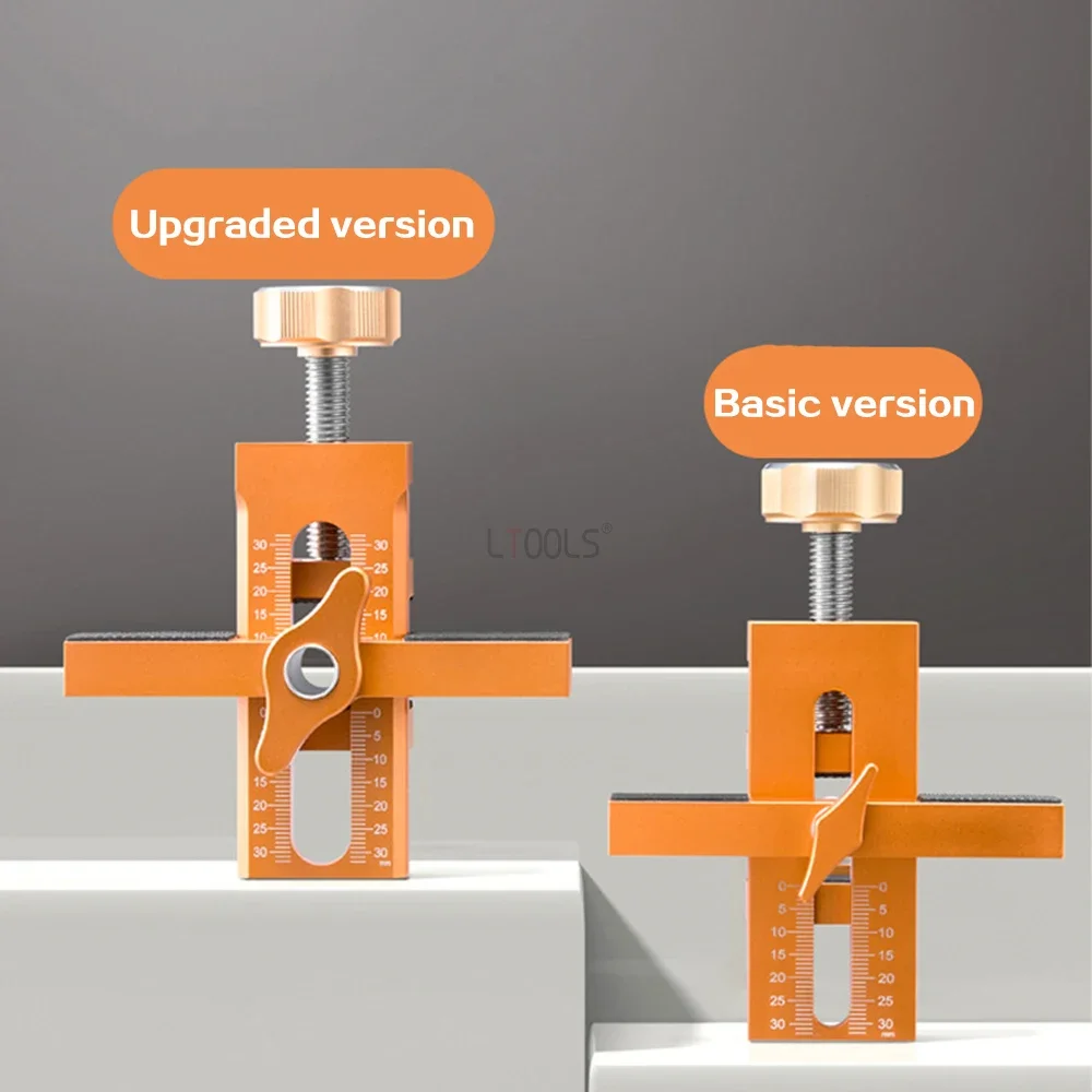 Cabinet Door Mounting Jig Quick Positioning Hole Opening Tool Adjustable Aluminum Alloy 2in1 Closet Door Mounting Template Tool