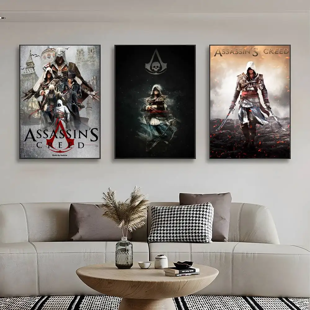 لعبة A-A-Assassin S C-CreedS ملصق فني مع مطبوعات غرفة نوم المنزل غرفة المعيشة الديكور هدية #6