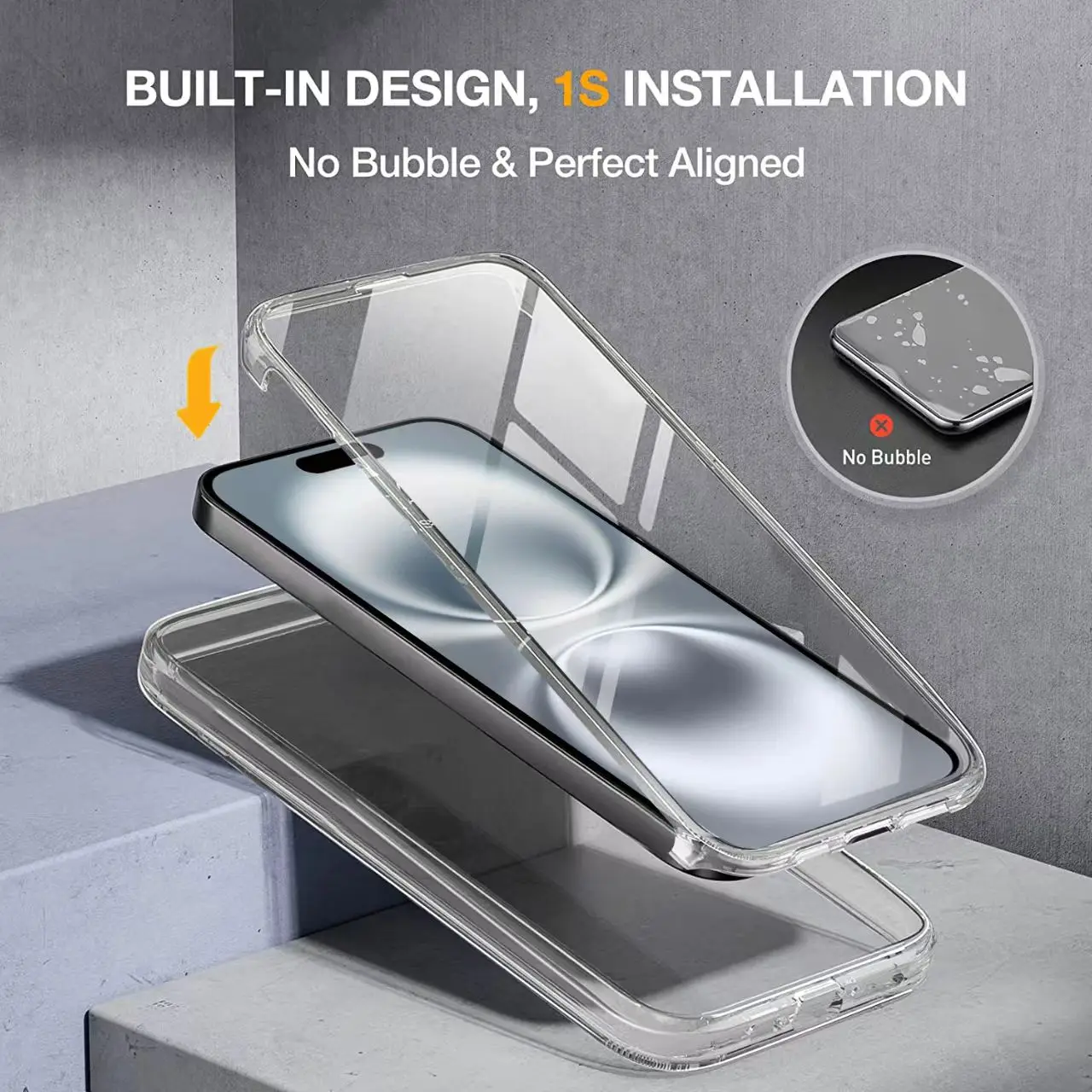 

Clear 360 Degree Full Cover Protect Case For iPhone 16 Pro Max Pro PIus Shockproof Cover