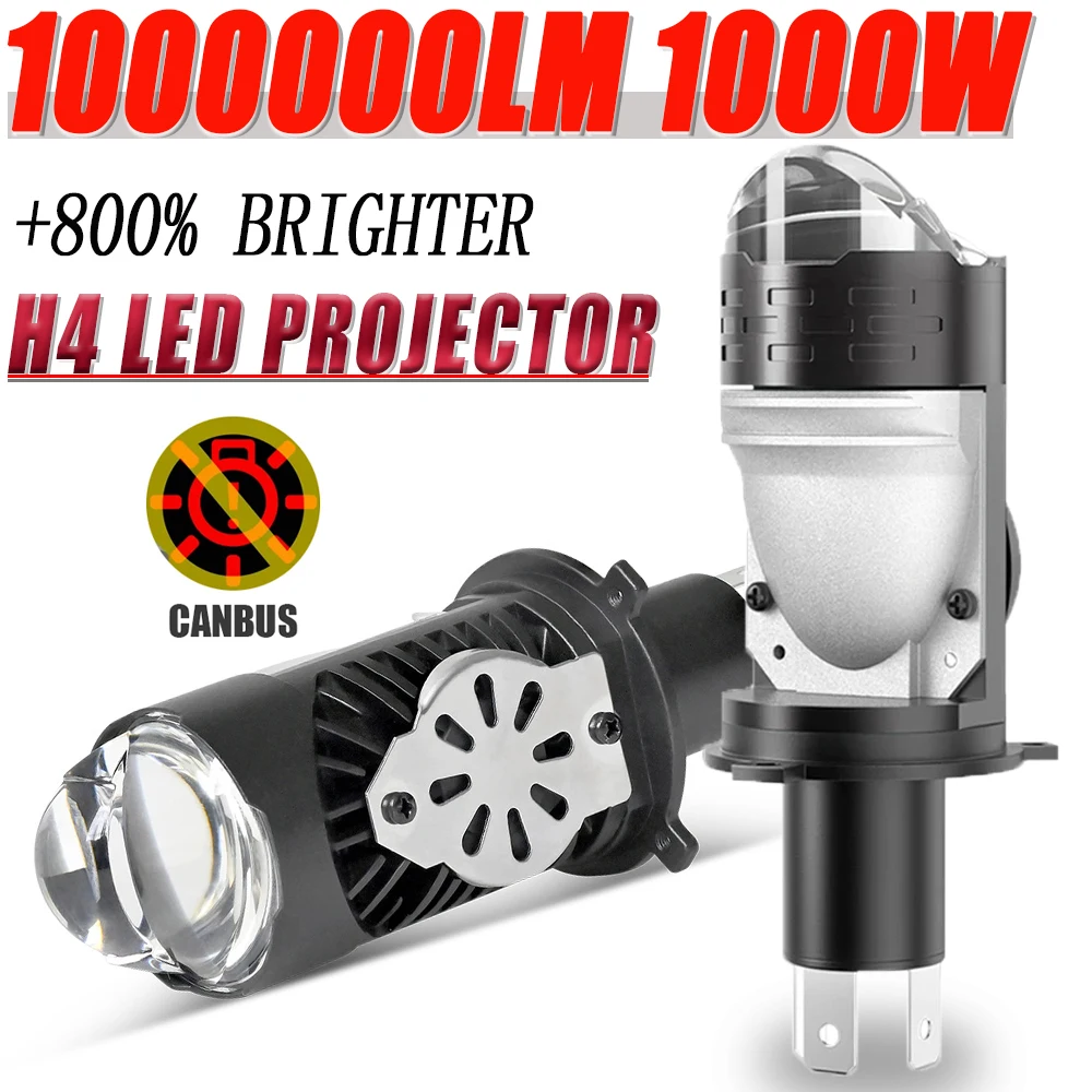 

H4 Projector Lens LED Headlight Car Motorcycle CANBUS 1000000LM Turbo Fan Lamp Hi/Lo Beam Lights Wireless Auto LED Bulbs 12V 24V