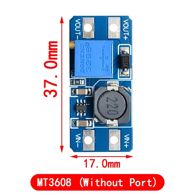 5PCS MT3608 DC-DC Step Up Converter Booster Power Supply Module Boost Step-up Board MAX Output 28V 2A