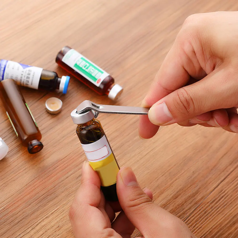 1Pc Stainless Steel Oral Liquid Vial Opener Nurse Doctor Medical Tool Portable Ampule Bottle Opener Can Opener Key Chain view 5