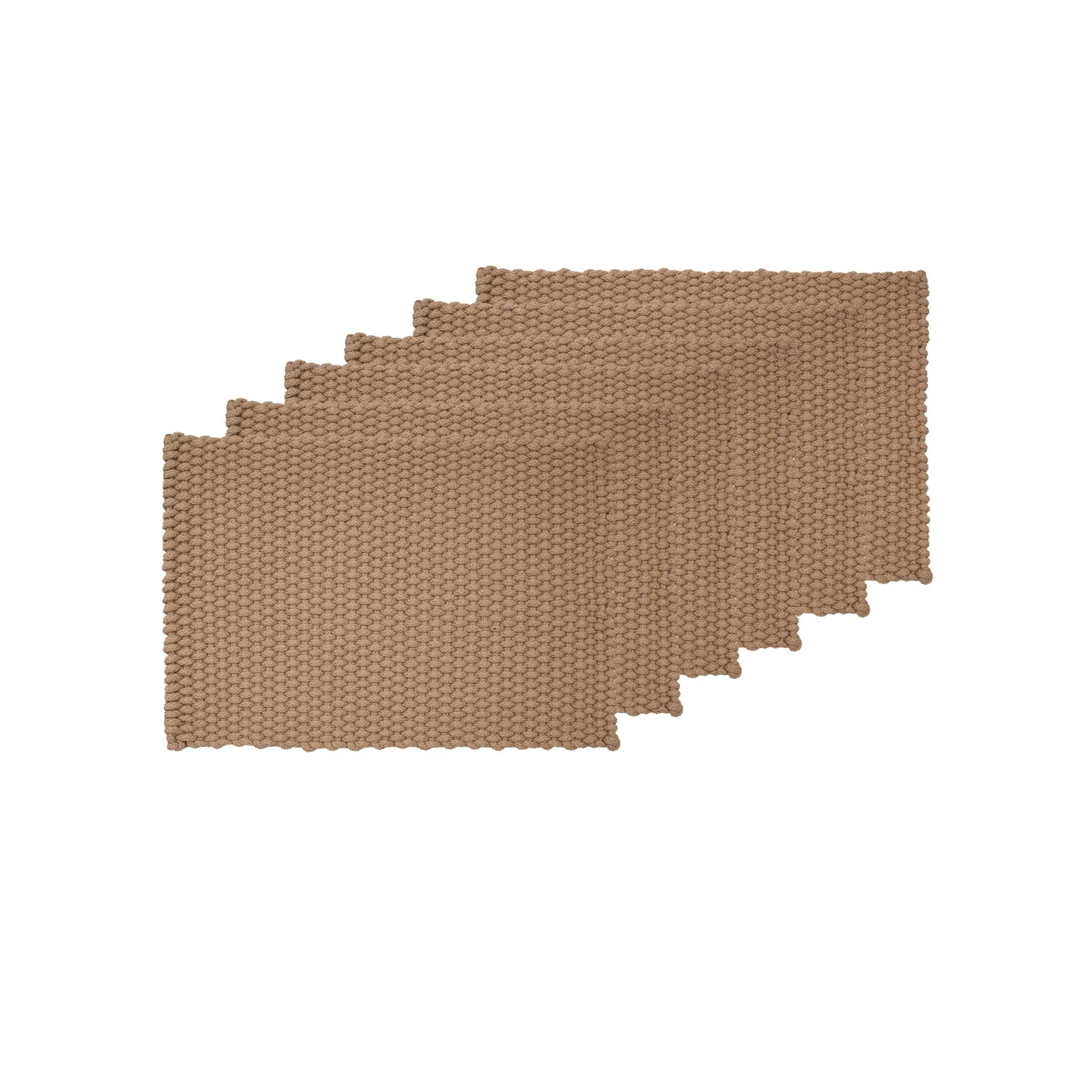 Khaki Rope Placemats Set of 6 Beige