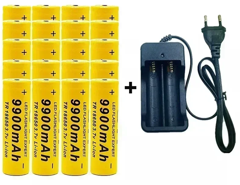 

Lithium ion rechargeable battery 18650 3.7V 9900Mah, suitable for flashlights, headlights, power tools, and chargers