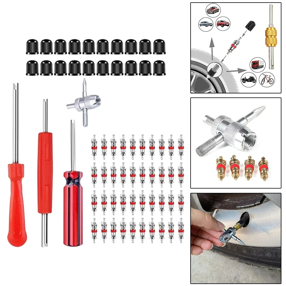 

Tire Valve Core Removal Tool with Slotted Screwdriver Suitable for Car Motorcycle and Truck Valve Stem Maintenance