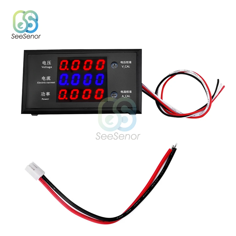 5000W Digital Voltmeter Ammeter Wattmeter Wattmeter Voltage Current Power Meter Tester Voltage Detector Current Meter DC500V 10A