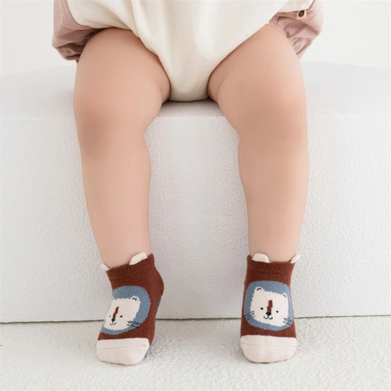 Newborn Baby Autumn Casual Infant\'s Home Anti Slip Cotton Toddler Cartoon Floor Socks