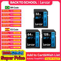 Original Lexar SD Card 800x Pro SDHC 32GB SDXC 64GB 128GB Read Max 150MB/s UHS-I Memory Card Storage Card Flash Card For Camera
