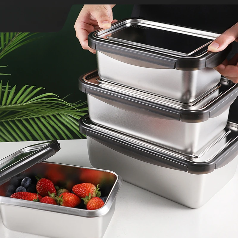 

316 stainless steel crisper, steel cover sealed lunch box, can enter microwave oven, bento refrigerator, frozen lunch box