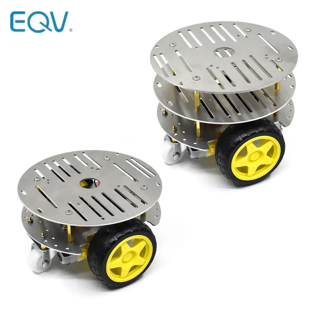 aluminum car chassis DIY ultrasonic intelligent obstacle avoidance car 2WD four-wheel drive chassis