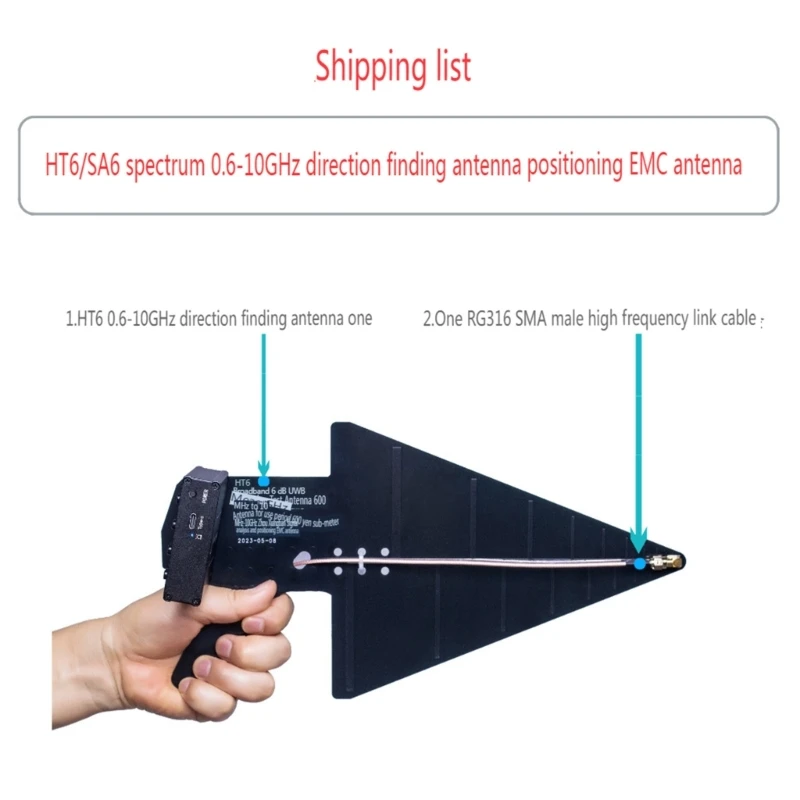 600MHz to 10GHz UWB Antenna Log Periodic Antenna Antenna for SA6 Spectrum