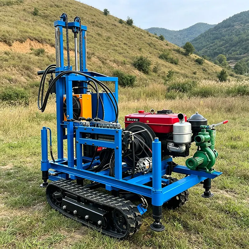 Customized Wheel Mounted Diesel Rig 22HP Hydraulic 100M Portable High Quality Accurate Position Deep Water Well Drilling Rig