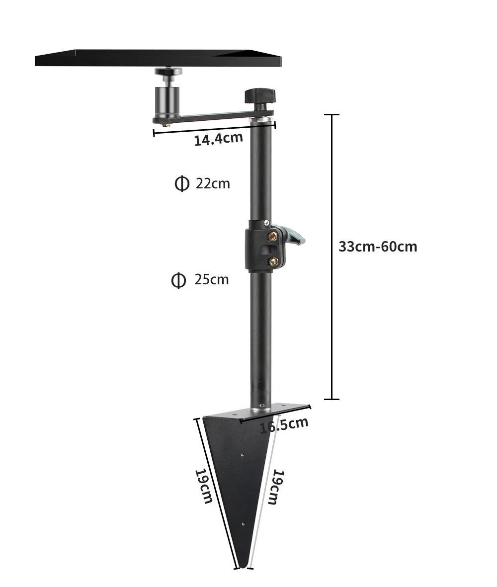 

SH Adjustable Table Frosted Light Stand,Desk Mount Stand With Standard 1/4 Screw,Ball Head Use For Ring Light,Video,Projector