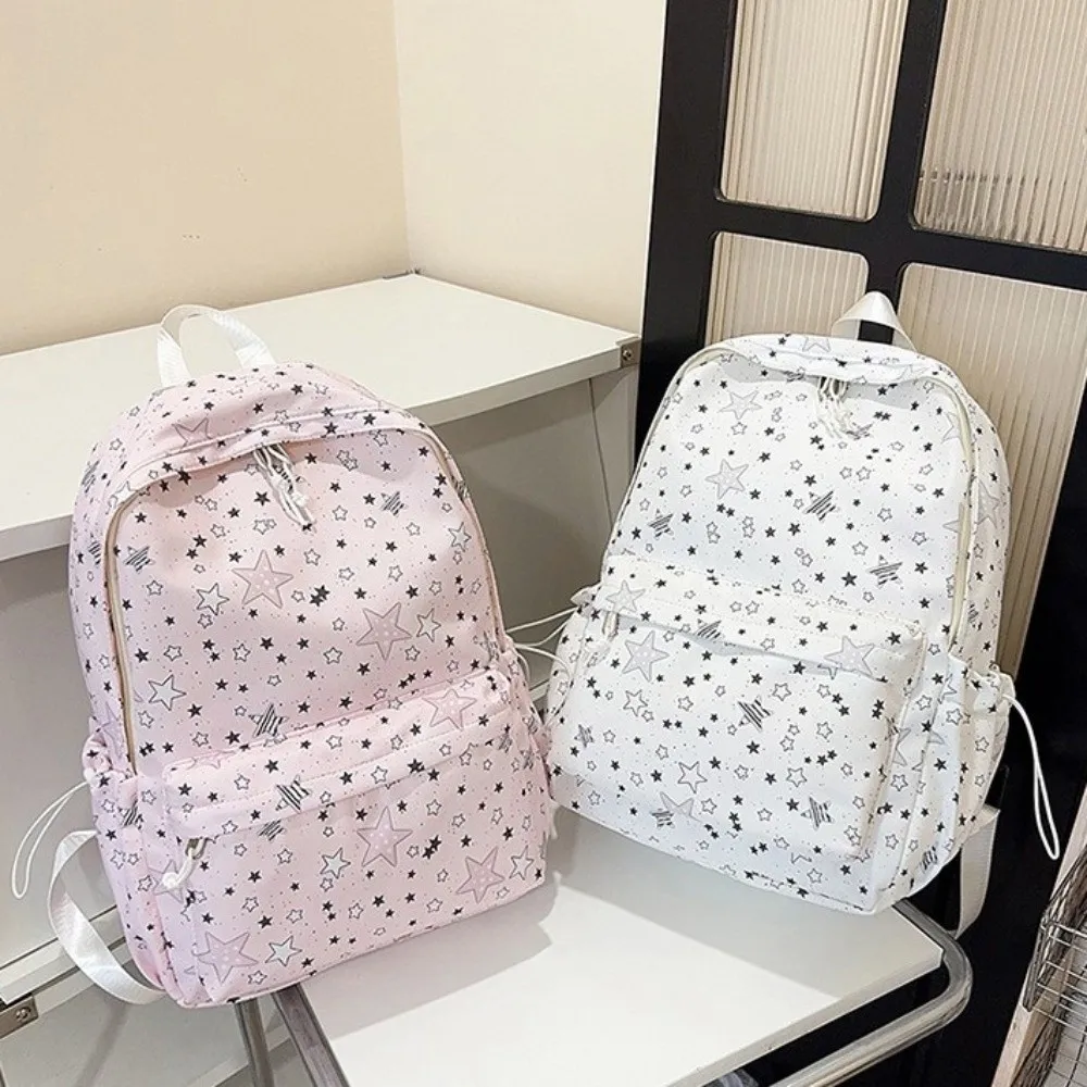 Starry Sky Star Backpack Print Lightweight Nylon Backpack Shoulder Bag Large Capacity Students School Bag