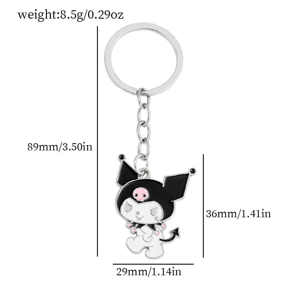 Sanrio Cartoon Kuromi Pendant Keychain Key Ring Anime Action Figures Collection Model Toys Kids Jewelry Gifts