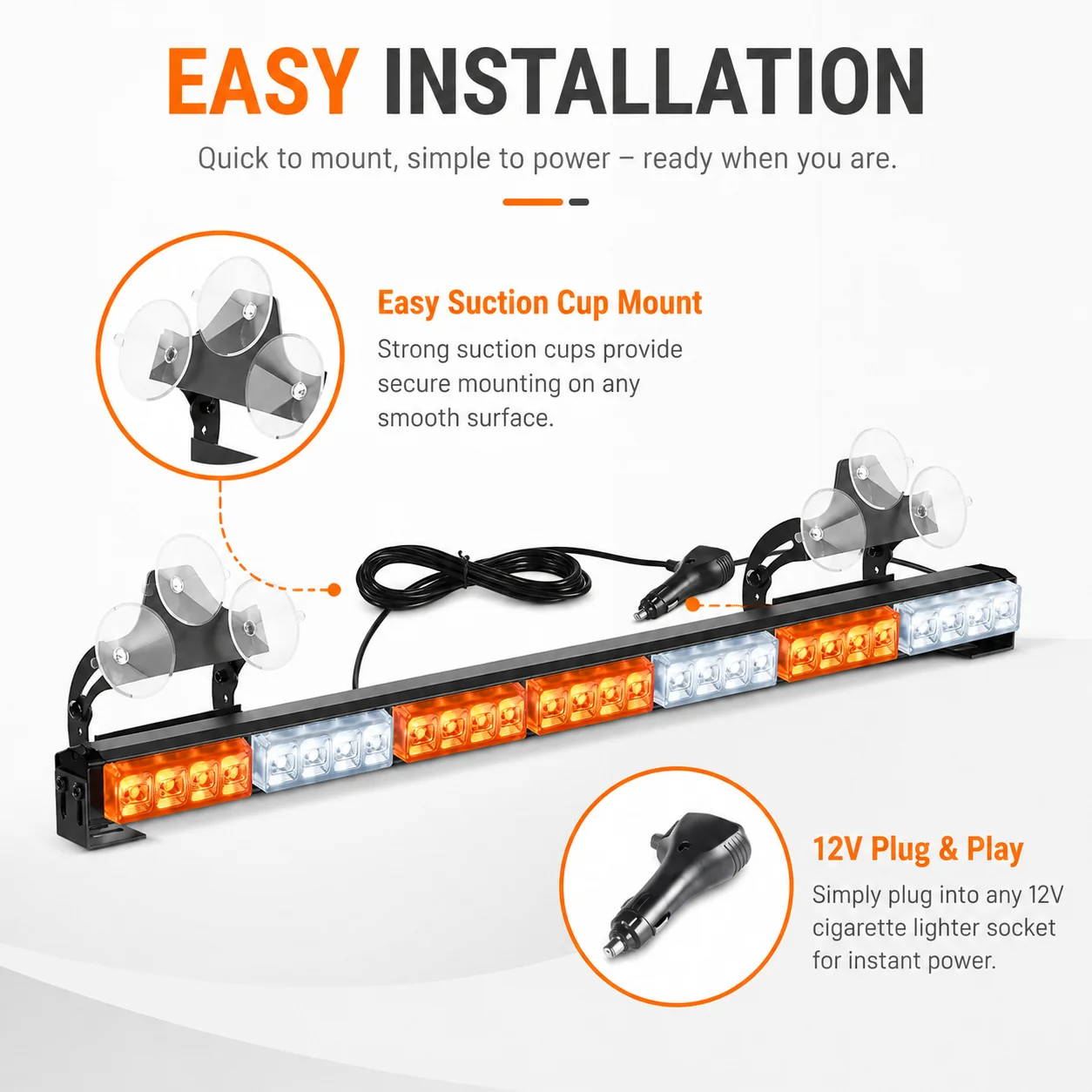 Nilight 35" LED Traffic Advisor Strobe Light Bag Lights on Trucks Police Cars 2