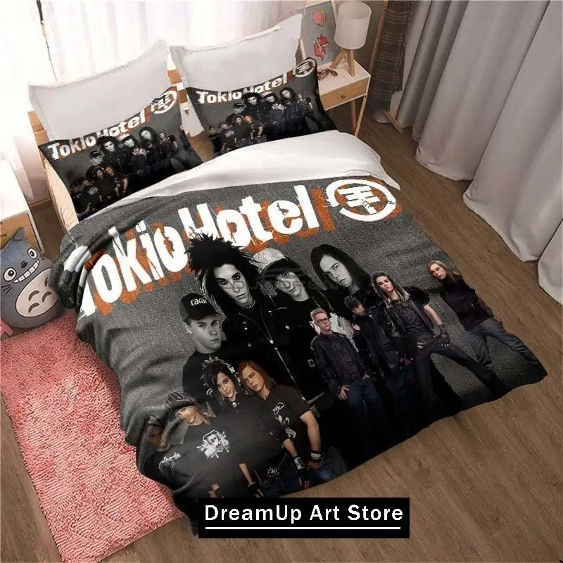 New Tokio Hotel Bedding Set 3D Printing Fashion Rock Band Home Decoration Boy Girl King Size Bedding Set Quilt Cover Pillowcase