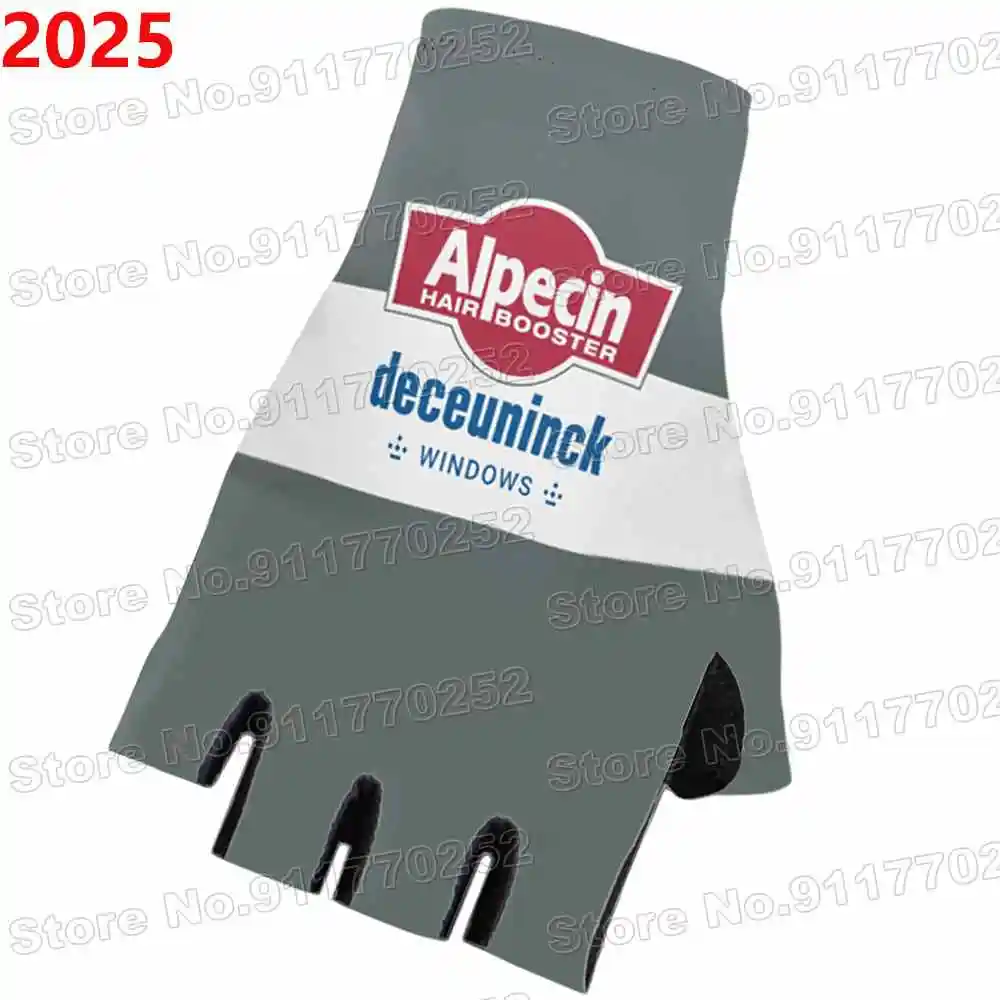 2025Alpecin Deceuninck Team Fahrradhandschuhe Herren Anti-Rutsch-Gel Halbfinger-Fahrradhandschuh Fahrradtrikot Motorrad Sporthandschuh MTB