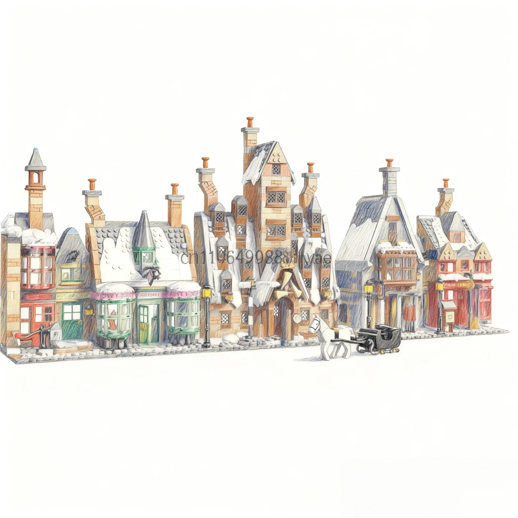 3228 Blocchi di costruzione Hogsmeade Village 2025 Edizione da collezione Castello Modello di assemblaggio Blocchi di costruzione Regalo di Natale per adulti