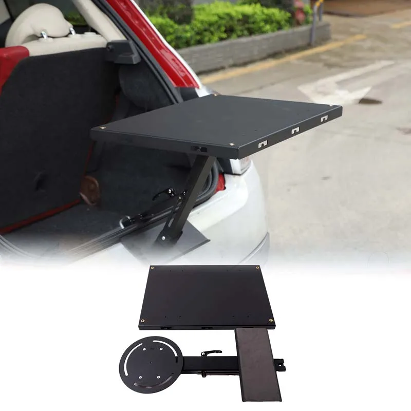 

1Pcs carbon steel black For Fiat 500 2009-2015 car tailgate lock extension small table plate interior modification accessories