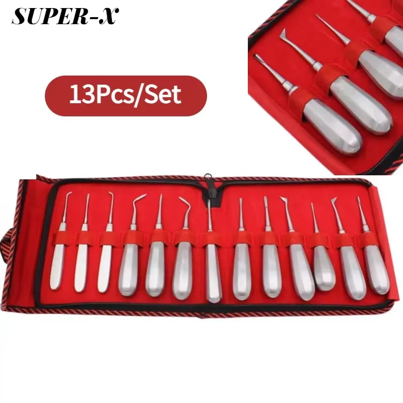 1setDental Elevator Set Dental Teeth Extraction Tooth Extracting Forceps Curved Root Lift Elevator Stainless Steel Dentist Tools