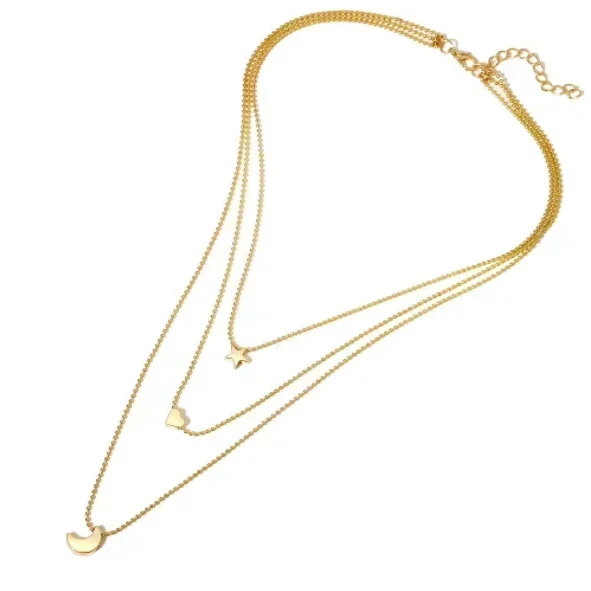 Delysia King Retro Simple Star Moon Love Pendant Necklace