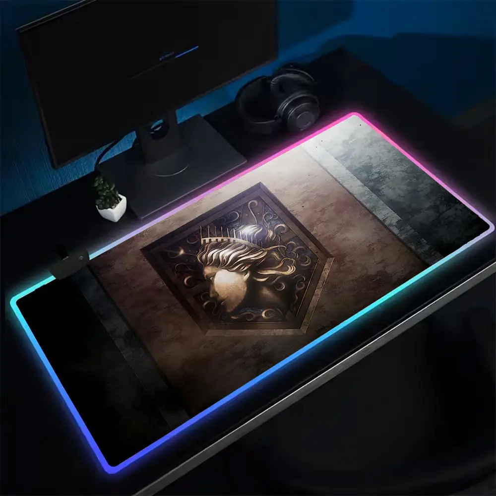 Super Attack On Titan Mouse Pad Anime Gaming Mouse Pad LED Table Pads Backlit Rubber Desktop XXL Mousepad RGB Desk Mats