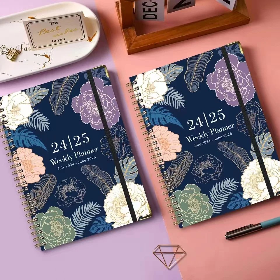 

2025 A5 Agenda Undated Spiral Notebook Diary Weekly Plan Goal Habit Schedules Journal Notebooks Office School Stationery