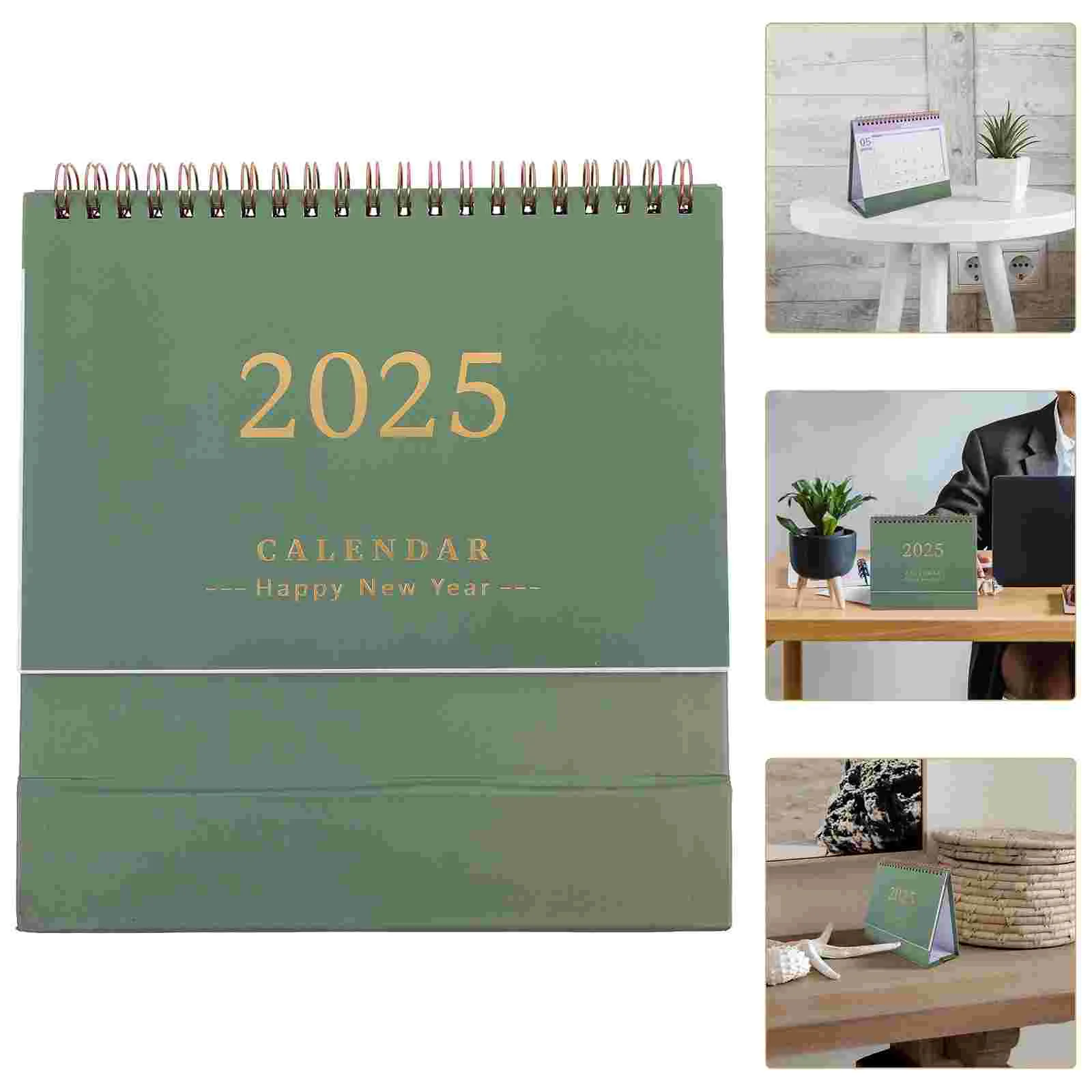 

2025 Desk Calendar Home Supplies Small Decorative Month Spiral Paper Table Decorations 2024 Office Household Standing