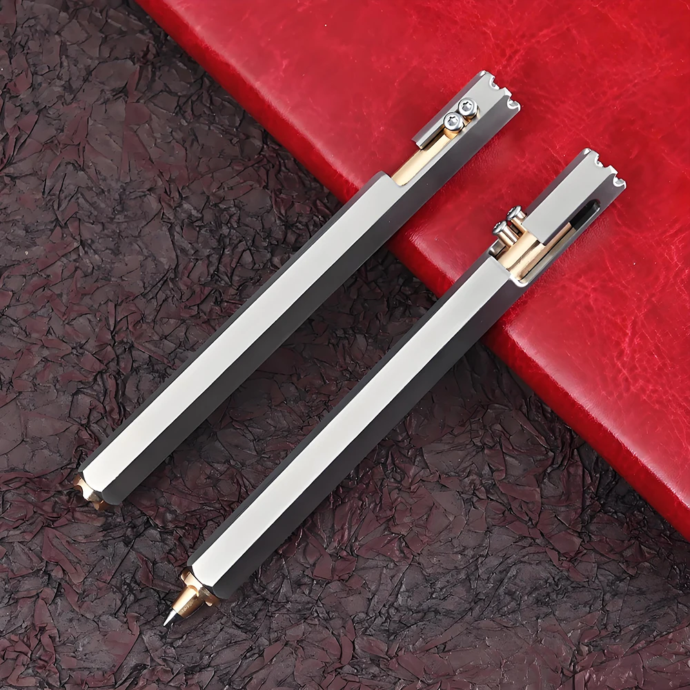 

Stainless Steel Hexagonal Tactical Pen Business Signature Ballpoint Pen School Office Stationery Emergency Window Breaker