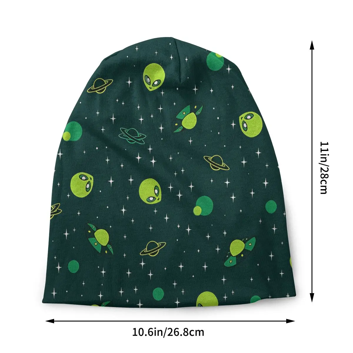 Alien And UFO Thin Skullies Beanies Caps Green Dark Pattern Hat Sport Sports Bonnet Hats for Men Women