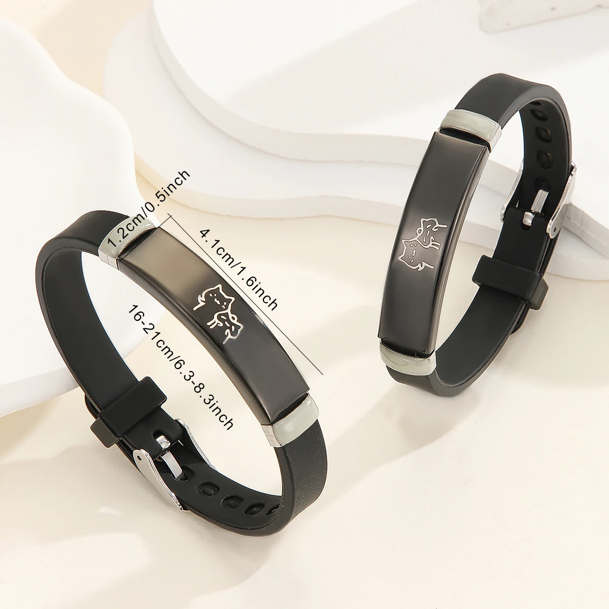 قطعتان/مجموعة من أساور المعصم المزدوجة المضيئة اللطيفة والمتوهجة كهدية للمهرجان #3