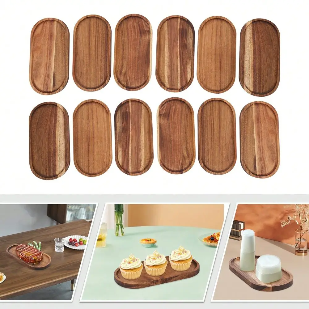 

Pcs Acacia Wooden Serving Trays 10 Inch Oval Wood Platter Wooden Serving Platter Oval Charcuterie Plates Board Cheese Plate Fru