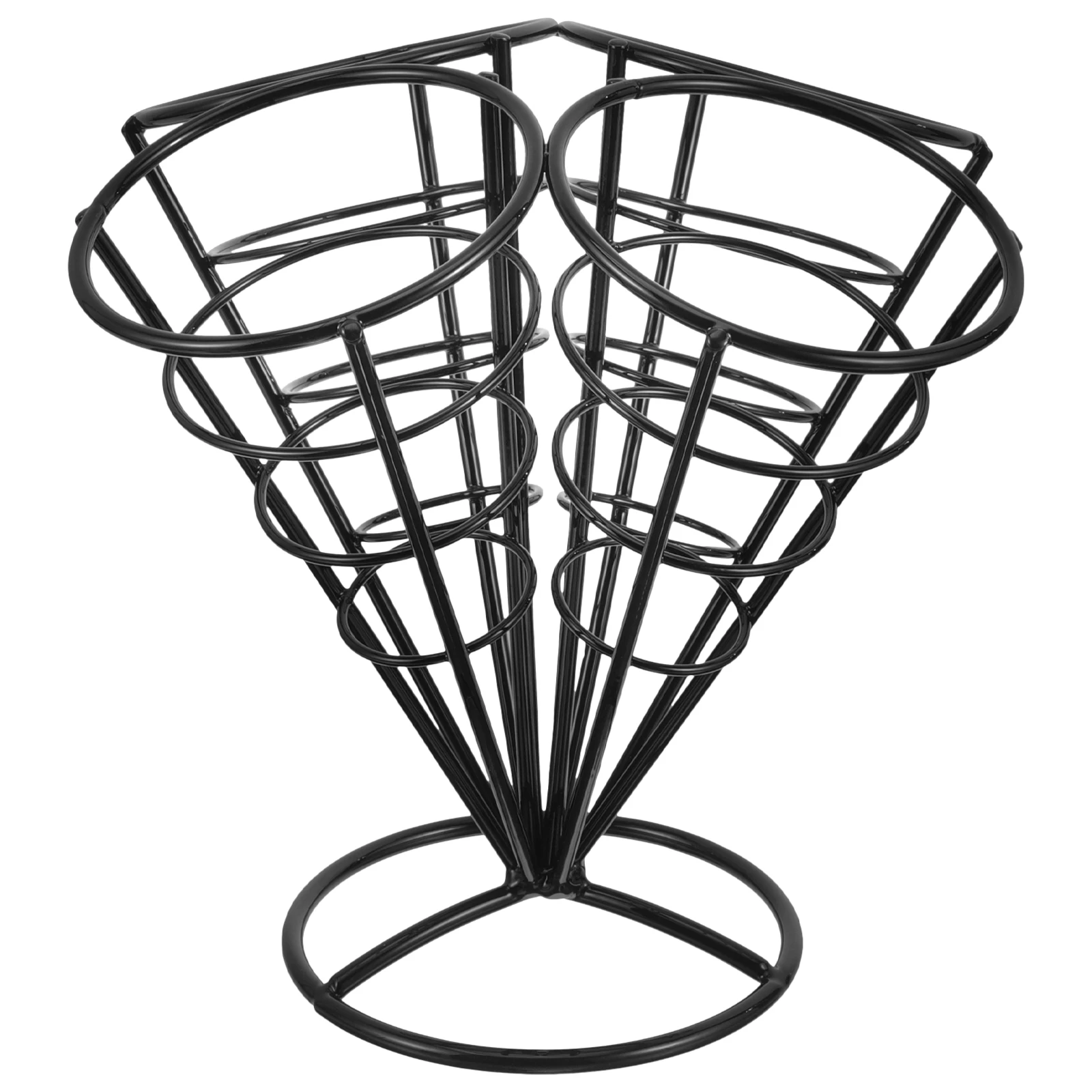 

4 Holes French Fries Stand Stainless Steel Snack Display Rack Fried Chicken Holder Appetizer Serving Basket Cone Style Fries