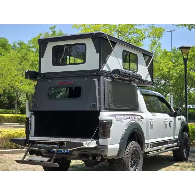 WINCAR 4X4 Pop Up Four-Season Two-Bedroom Hard Wall Aluminum Shell Canopy Camper for Pickup Trucks - view 3