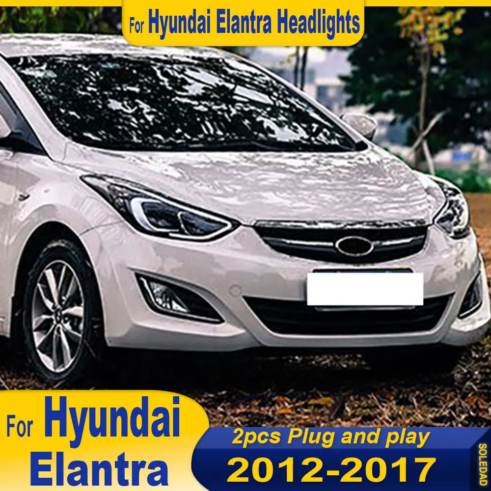 

Car LED Headlights for Hyundai Elantra LED Headlight 2012-2018 Headlamps Elantra Front Lamp Drl Led Projector Auto Accessories