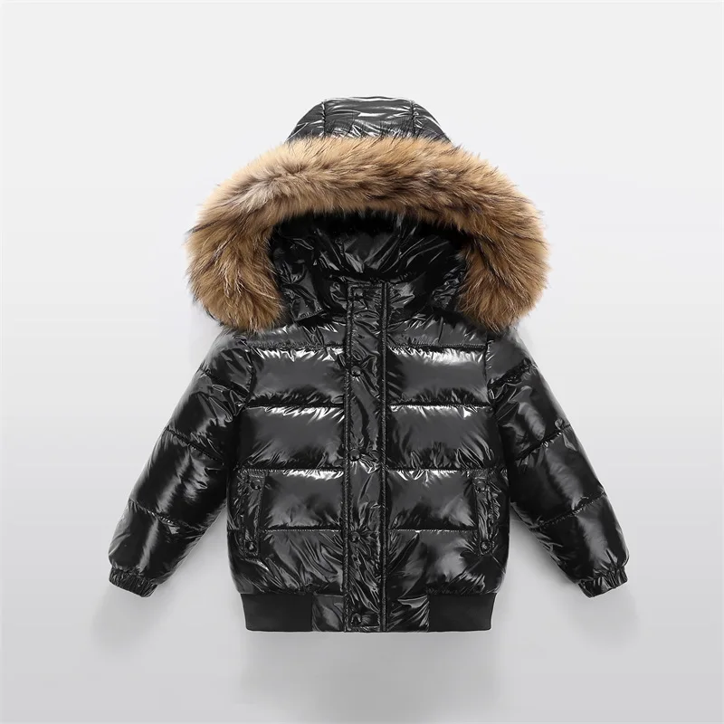 UNITIM Kinder-Daunenjacke für Mädchen mit Kapuze, glänzend, ohne Auswaschen, für Kleinkinder, Jungen, Wintermantel, dick, warm, für Neugeborene, Jungen, Parkas, Oberbekleidung – Detail 13