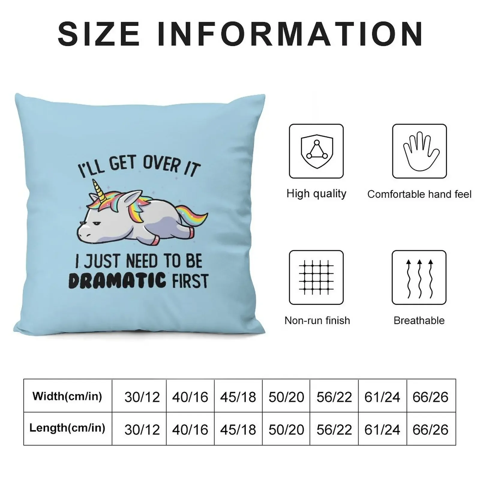 I Just Need To Be Dramatic Lazy Unicorn Gift Throw Pillow Cushions For Sofa Decorative Cover For Living Room pillow