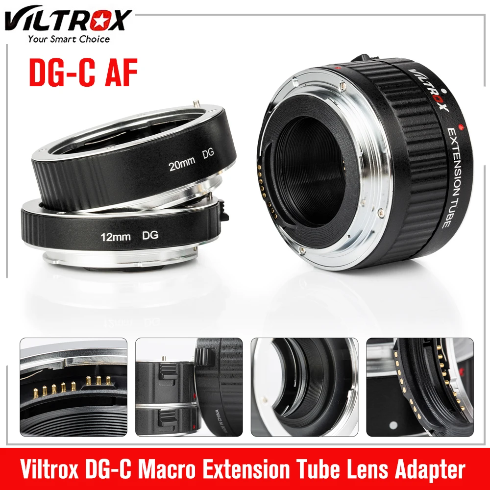 Viltrox DG-C Lens Adapter Ring Macro Auto Focus Extension Tube for Canon EOS 2000D 1500D 850D 77D 60D 5D Mark IV III II 80D 1DS