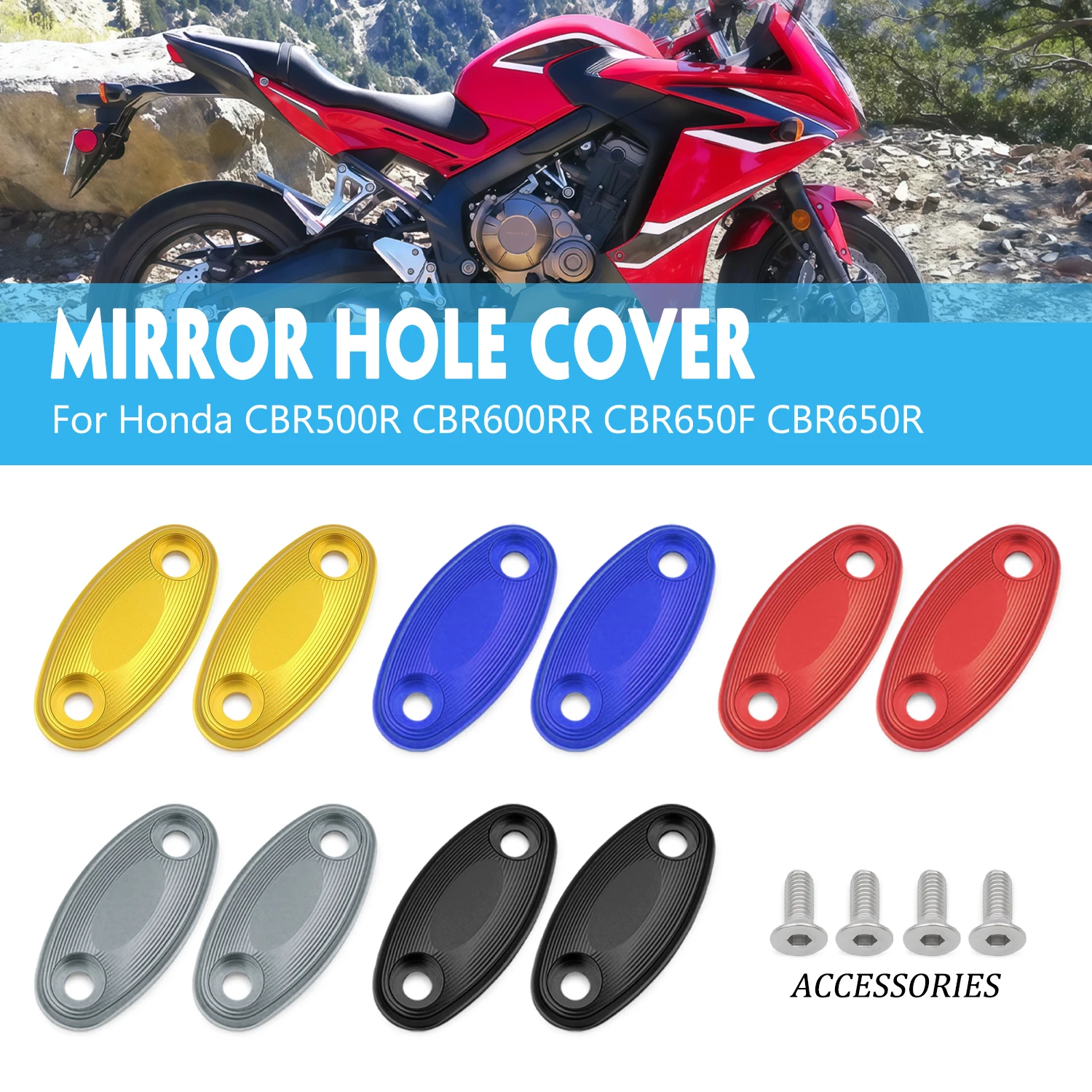 

Motorcycle Parts For Honda CBR500R CBR650R CBR600RR CBR650R Rearview Mirror Base Cover Windshield Drive Eliminator Mirror Hole