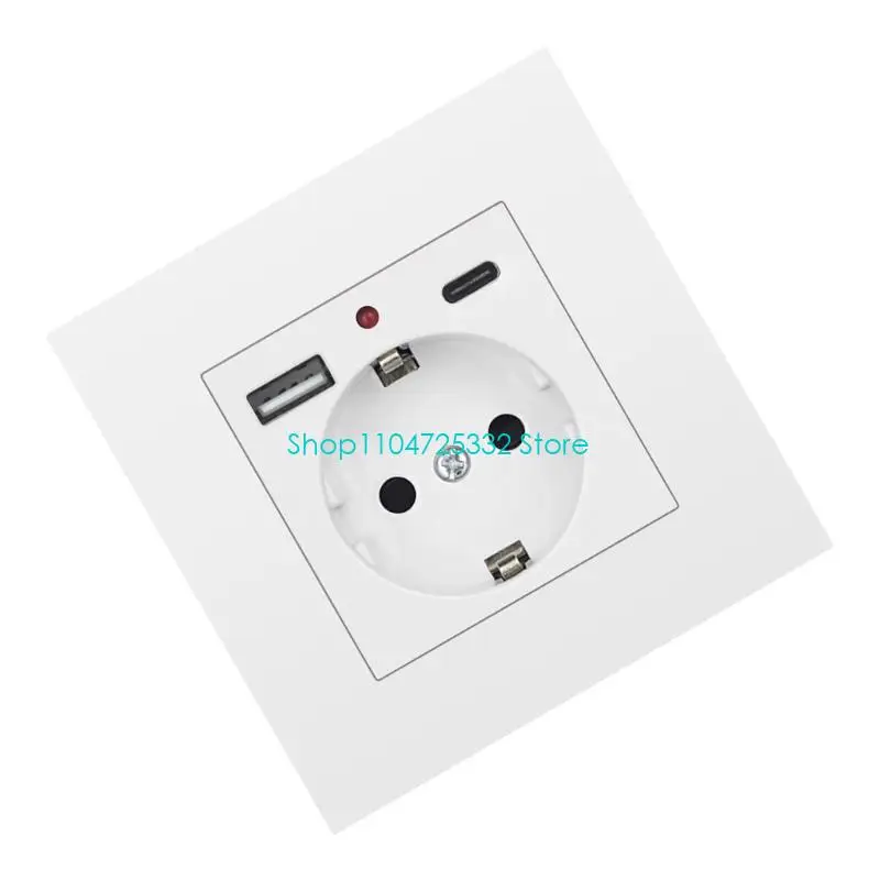 

P5EA USB TypeC Wall Charging Outlet 16Amp European Power Socket with Quick Charging